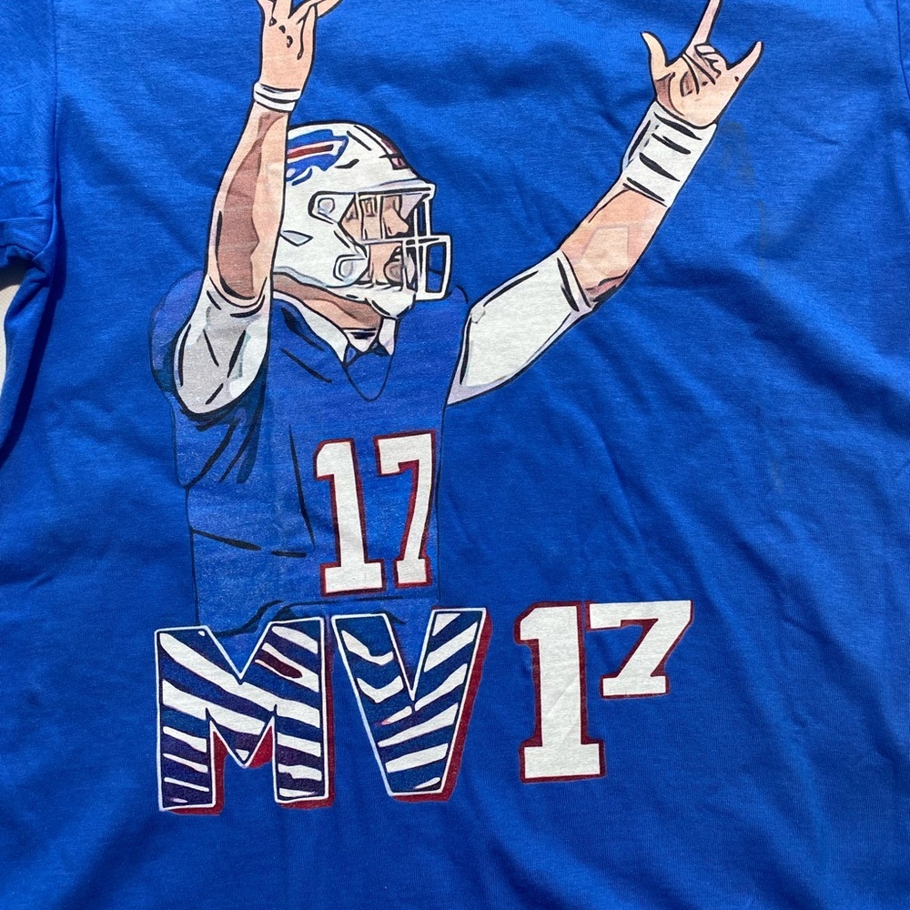 NEW-Gildan Mens Size S Josh Allen Buffalo Bills Cotton ShortSleeve T-Shirt Blue - Picture 3 of 7